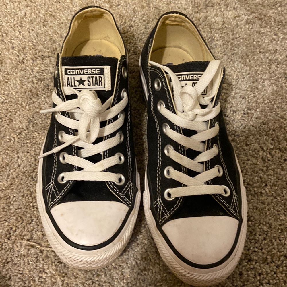 Converse black low tops